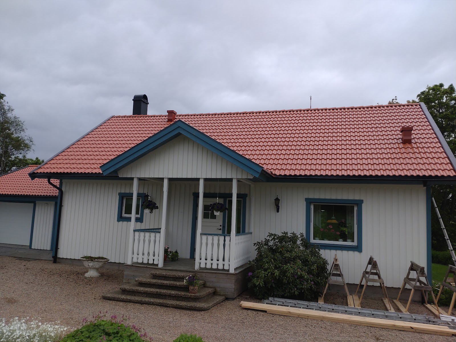 Villa med omlagt tak